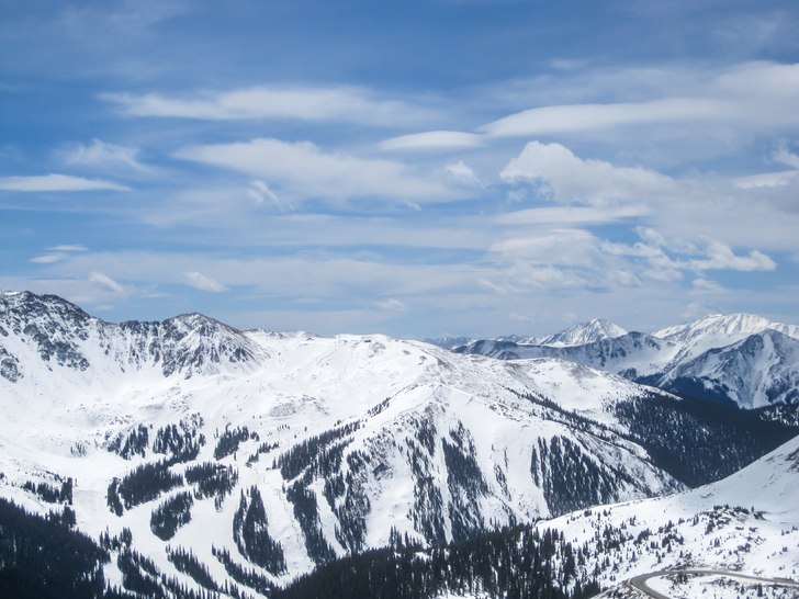 Översikt av A-basin från Loveland pass..
