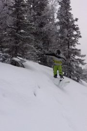 Hittar litet roligt dropp.. Foto: Simon. Åkare: Fredrik Andreasson.