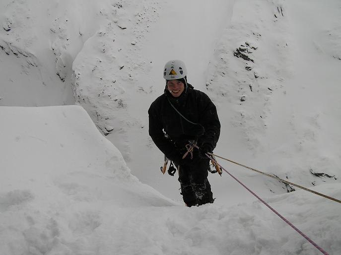 Isklättring i fjällvärlden. Foto: Rick McGregor. Åkare: Jag.
