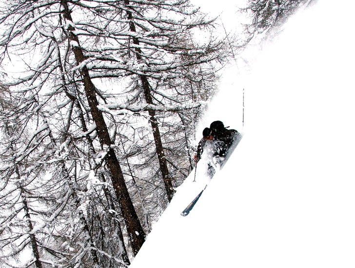 mycket snö, och finfin sikt i skogen. Foto: Simen Sundt. Åkare: Björn Pettersson.