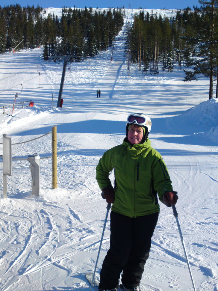 Vickie nedanför Stjärnfallet - pisten vid Tandå. Foto: Niclas Åslund. Åkare: Victoria Åslund.