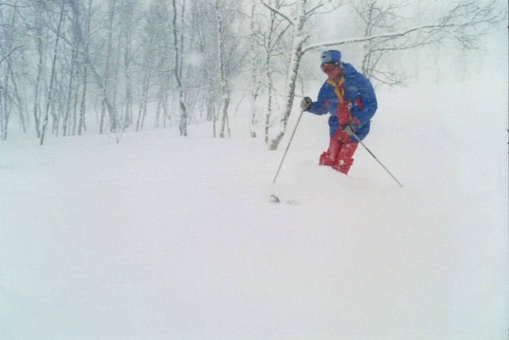 En toppen dag i Hemavan!! Snön vräkte ned och ba. Foto: Calle Morin. Åkare: Anders Ohlsson.