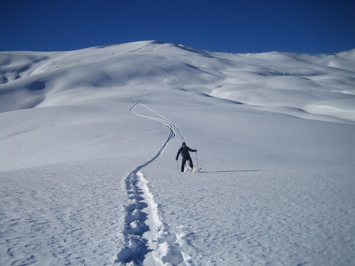 Favorit åkområdet i Dizin vid knappliften. . Foto: Anders Laaksonen. Åkare: Håkan Laaksonen.