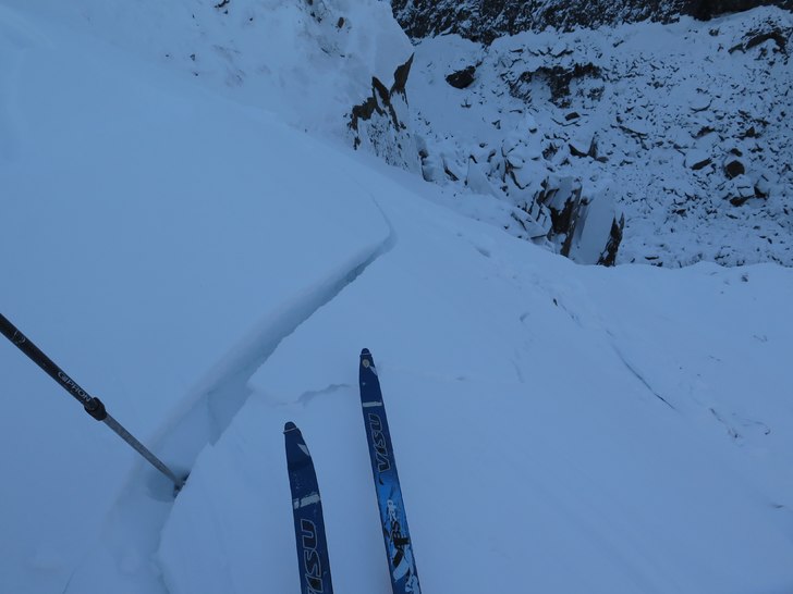 Se upp för flakbildning i övre delen av rännan . Foto: tryggve tirén.