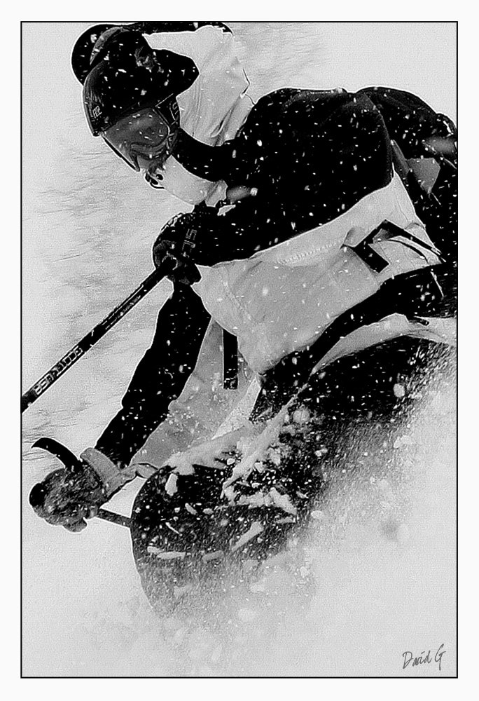 Lars pumpar puder i Chamonix. Foto: David Gustavsson. Åkare: Lars Tidemalm.