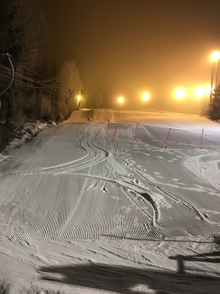 Lite heiskø og bra føre!
Vi har produsert mye sn.