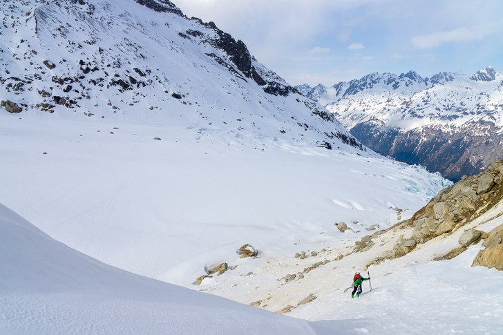 Den lägre vägen upp från glaciären.