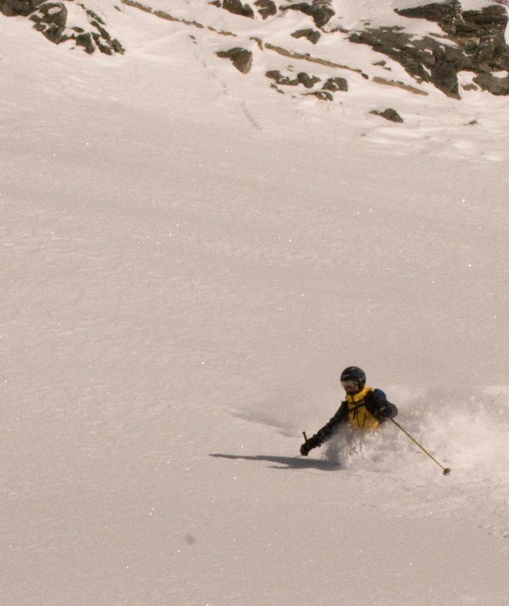 70 cm nysnö på gränsen över Cervinia. Foto: Patrick Södermark. Åkare: Jonas Winqvist.