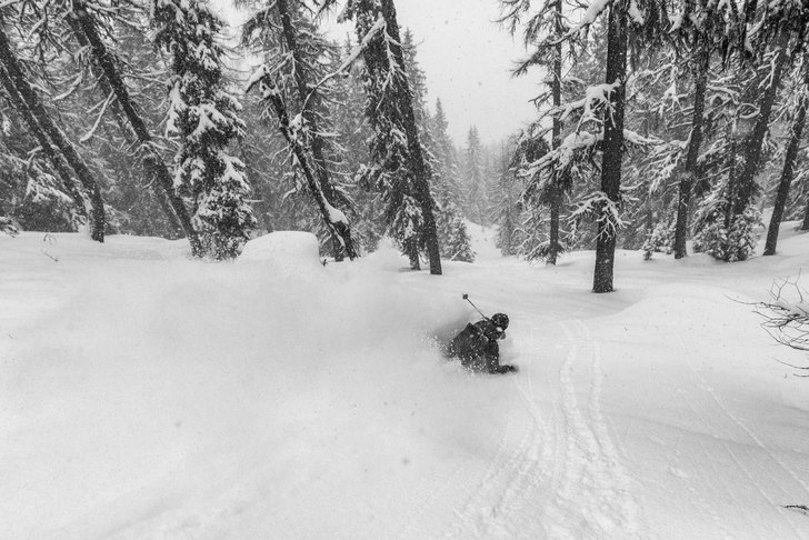 Diana Deliv på väg ned mot Waldabfahrt.. Foto: Axel Adolfsson.