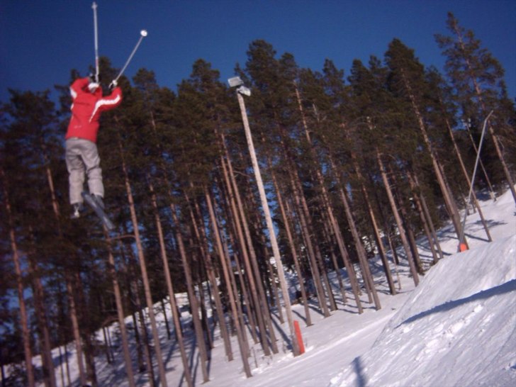 Philip gör en swicth 360 på big jump hoppet i ta. Foto: Mats Hägglund. Åkare: Philip Hägglund.