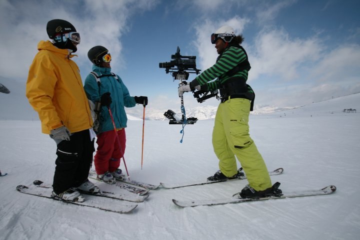Behind the cenes med CleanCutProductions. Foto: Julius Aspman. Åkare: Jeppenator och Hebbenator framför kameran, Daniel bakom.