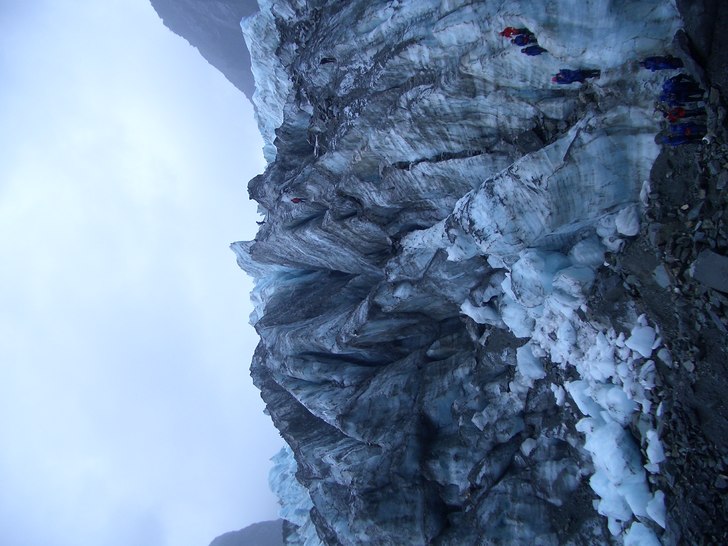 Här klättrade vi upp på glaciären. Azkallt och. Foto: Anna-Karin Olausson.
