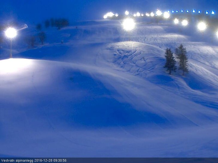 Onsdag 28. des
Kom 5 cm snø i natt. Lett snø som.