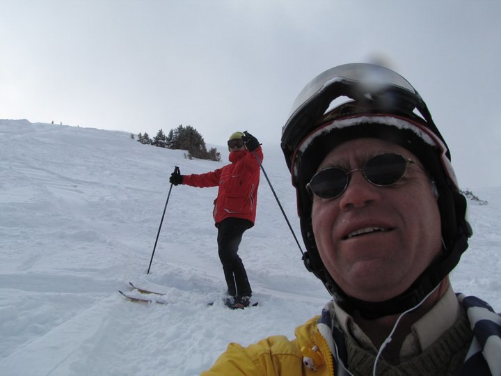 Mycket snö den dan. 70cm under natten. Foto: Ed Cox. Åkare: Jag och Ed.
