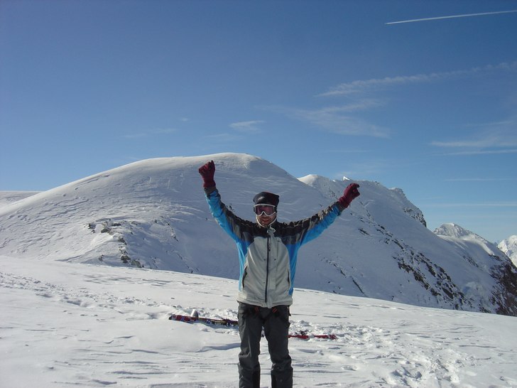 Mats på toppen av Auguille des Glaciers 3816 m. Foto: Lars B. Åkare: Mats på toppen av Auguille des Glaciers 3816 m.