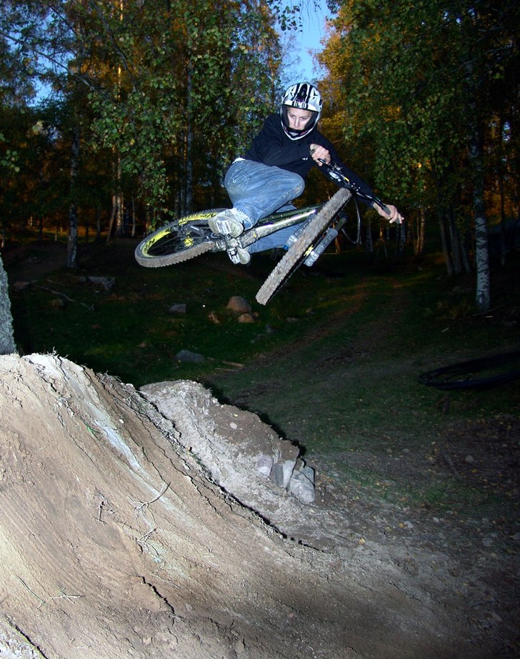 Pannkaka in i spinen. Foto: Jacob Gustafsson. Åkare: Anders Solin (jag).
