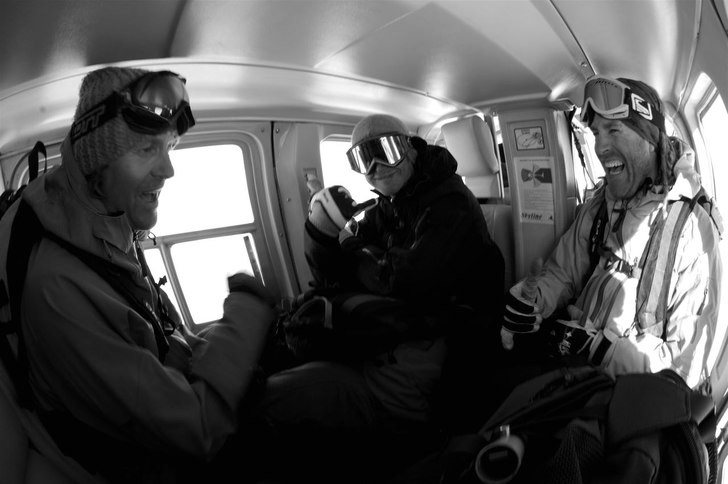 I helikoptern.. Foto: gösta fries. Åkare: Janne Tjärnström. Jens Nilsson. Rickard Westling.