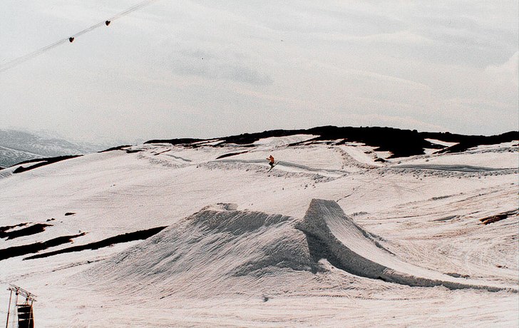 Sista dagen på Freeride, endast bröderna Hörner. Foto: Johannes Hörner. Åkare: Wolf Hörner.