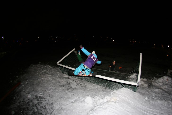 Fotbollsmål. Foto: Martin Lundquist. Åkare: Adam Hermanson.