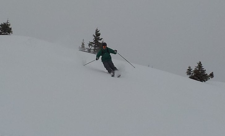Försökte få en bra bild när det dumpat, gick v. Foto: David Nogén. Åkare: Jacob Nogén.