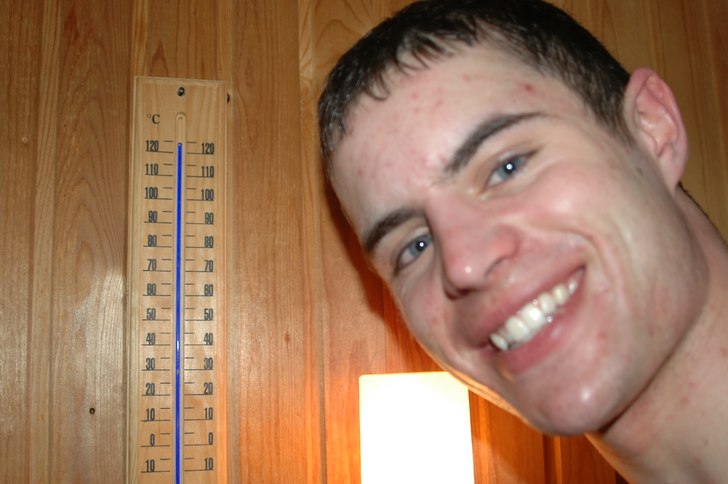 Vi fick igång lite värme i bastu'n i ÅRE.. Foto: Eric Karlsson. Åkare: Per Svensson.