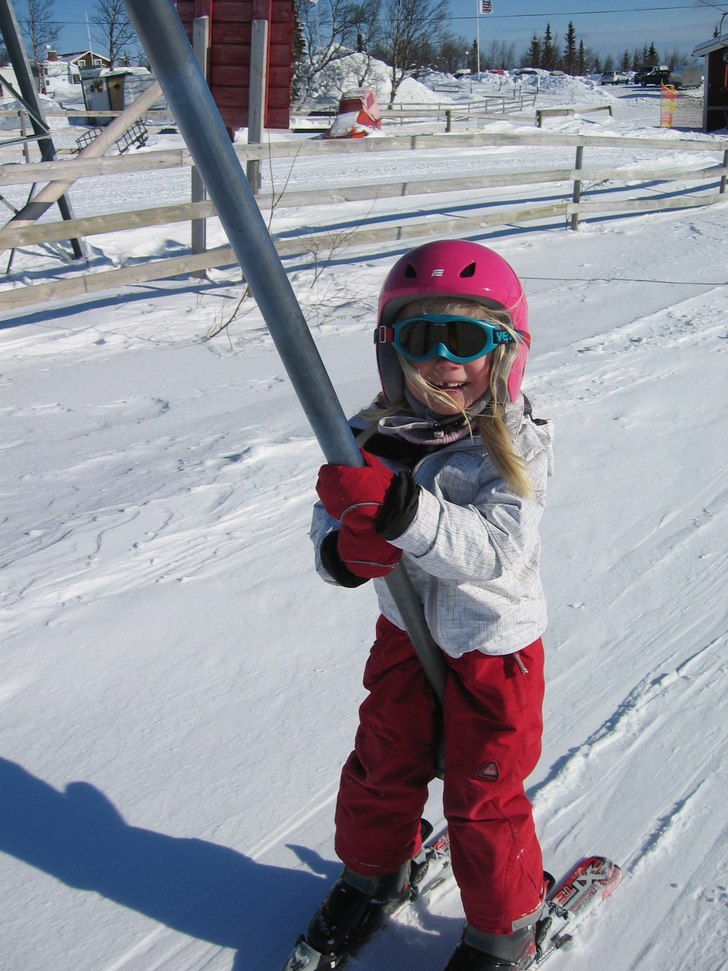 Första ensamma liftåket. Foto: Bengt Eriksson. Åkare: L E.