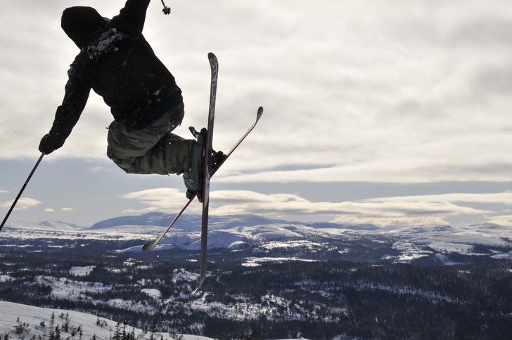 Ett "puderhopp" Oscar hade skottat ihop . Foto: Oscar Darle. Åkare: Johannes Frändås.