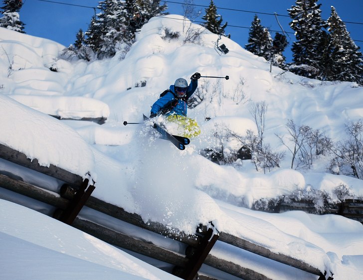 Vi älskar lavinstaketen under Albona I. Foto: Mattias Carlson. Åkare: Leo Alsved.