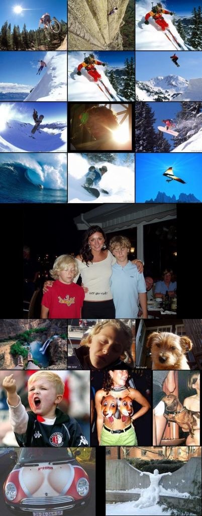 Lite skidor och snowboard men oc på min kompis ti. Foto: vet ej.