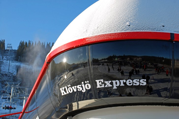 Från provkörningen av den nya sittliften i Klöv. Foto: Tor Erik Westvik.