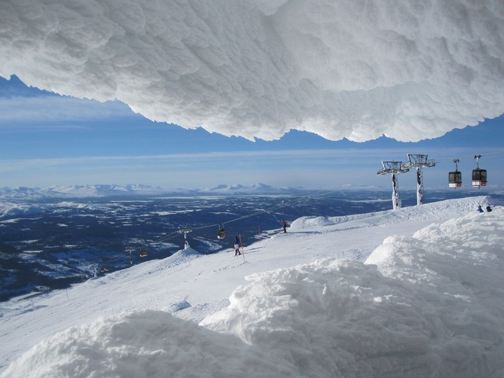 Bilden tagen från restaurangen uppe vid kabinen.. Foto: Thomas Johansson.