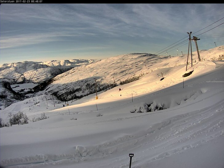 Nysnø og fine forhold!
Kl. 09.00 er det -5 grader.