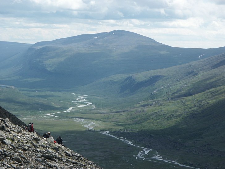 Vy över Laddtjovagge, från Kitteldalen, Kebnekai. Foto: Jonas Emilsson.