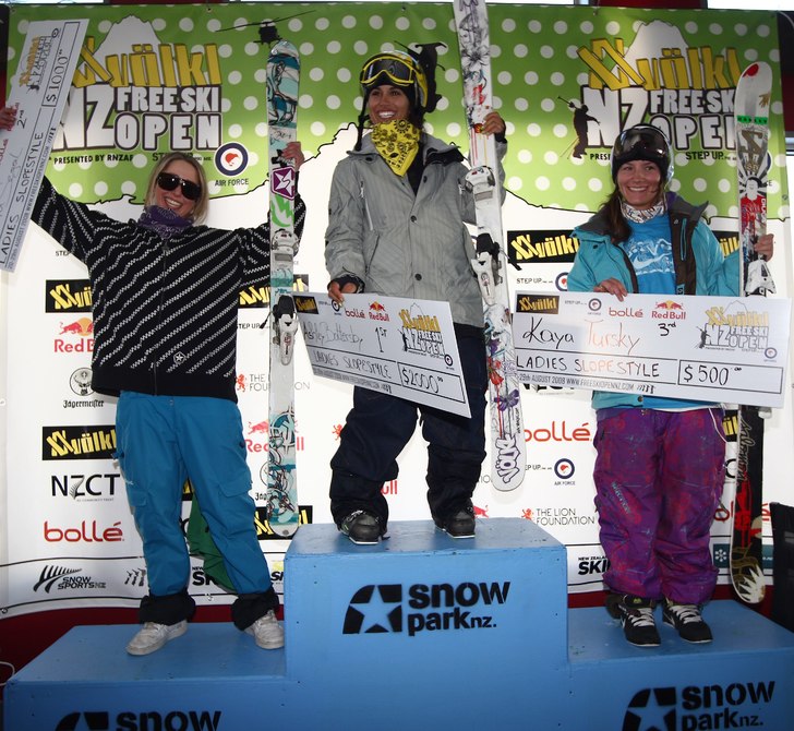 Foto: Camilla Stoddart. Åkare: Prispallen Damer Slopestyle.