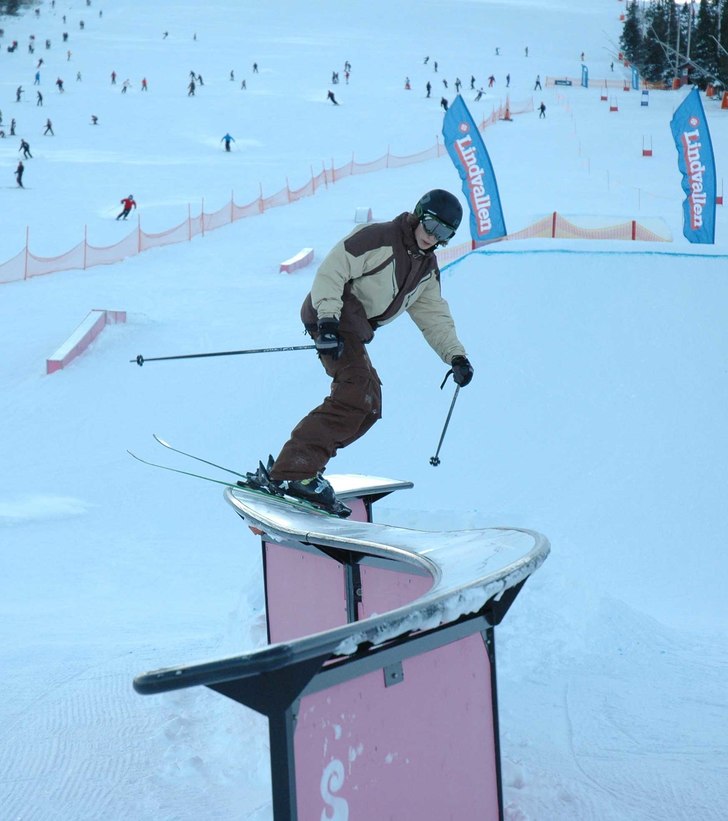 En av de rails som fanns i Gustavsbacken, Lindvall. Foto: Svante Petersson. Åkare: Daniel Petersson.