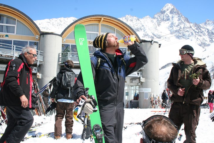 Super varm dag på Grands Montets. Foto: Martina Klimperova. Åkare: Henrik Lodin.