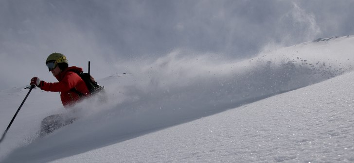 Grym dag nedför Schwarztour. Foto: Patrick Södermark. Åkare: Sofia Södermark.