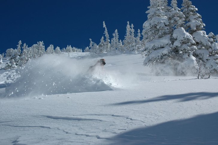 Alta's ski patrol i 7%-ig Alta powder!. Foto: Chris Rogers. Åkare: Björn Nilsson.