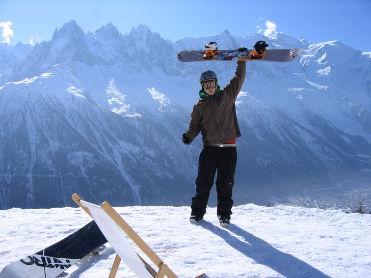 jag står med en underbar utsikt över Charmonix. Foto: Simptrasan. Åkare: jag.