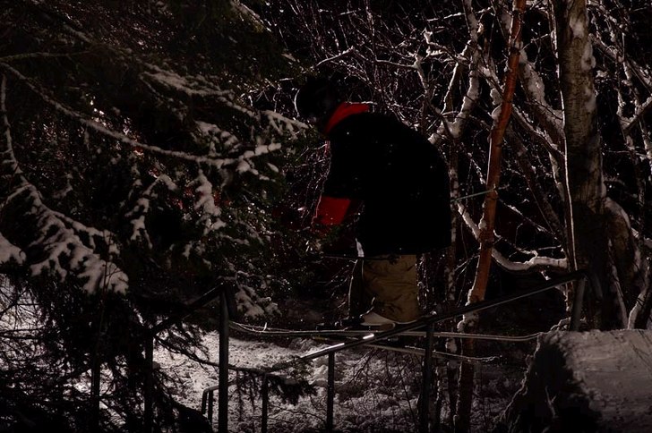 ganska simpelt handrail i åre, men va ändå en r. Foto: Johan Stålberg. Åkare: Henrik Harlaut a.k.a e'dollo.