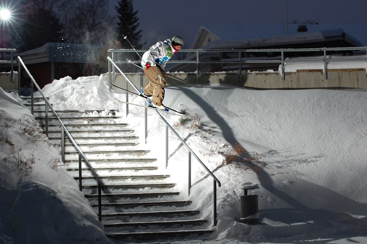 Ett rail vi körde kl halv 9 i minus 20! Underbart. Foto: Erik Åhman. Åkare: Andre Dalkar (AAndre).