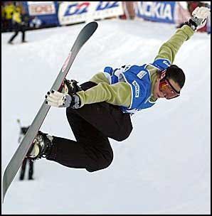 Snowboardgruppen får besøk av Stine Brun Kjeldaa.