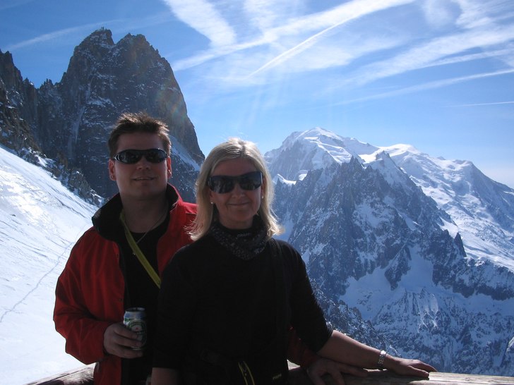 Toppliften i Grand Montets. Foto: okänd. Åkare: Jag och Karin.
