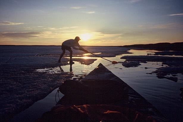 Bildet er tatt på Muskox Lake under en 1200 km la. Foto: Øyvind Nordahl Næss. Åkare: Sveinung Svendsen.