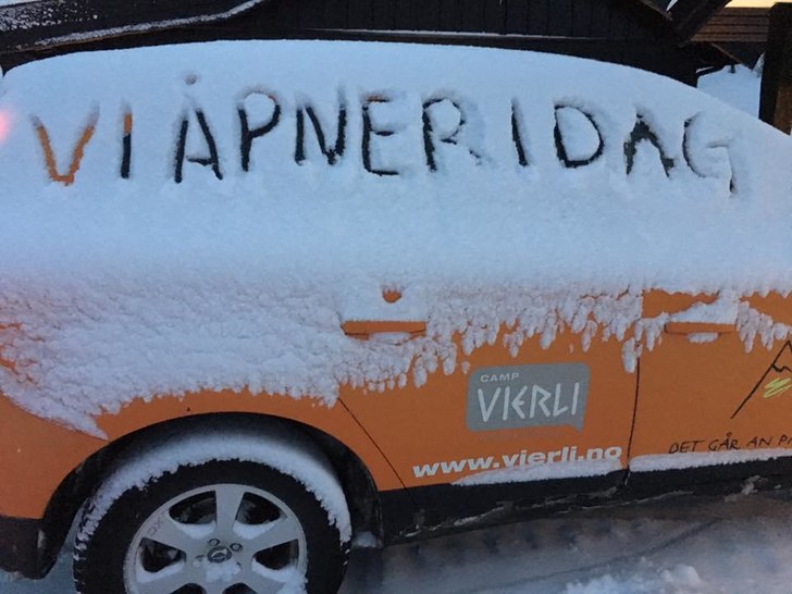 5 cm med nysnø og åpning!
I kveld åpner vi den .