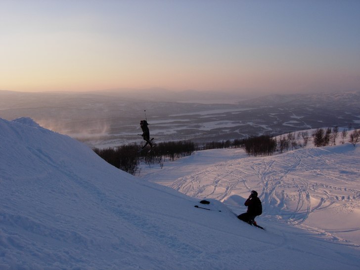 En 360 med sin telis-puderspjut. Foto: Rikard Larsson. Åkare: Ralf Jönsson.