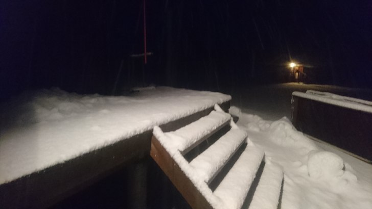 5 cm nysnø
Onsdag 11.1 kl 08.00. Idag er det 0 gr.