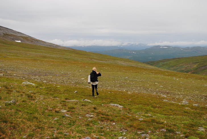 Sov på fjället och vandrade sen vidare. Foto: Håkan Alexandersson. Åkare: Linn Alexandersson.