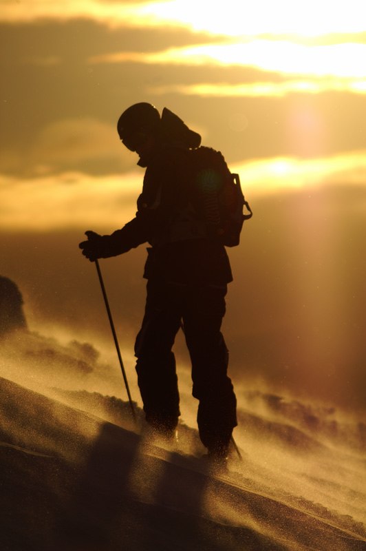 skråning till östra i fint ljus. Foto: Johan Ståhlberg. Åkare: Reine Barkered.
