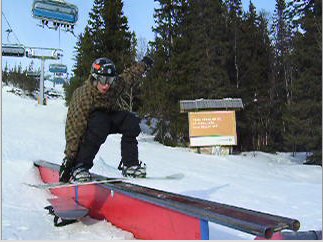 Jag på ett rail i Åre / Duved. Foto: Erik Sandlin. Åkare: Jag.